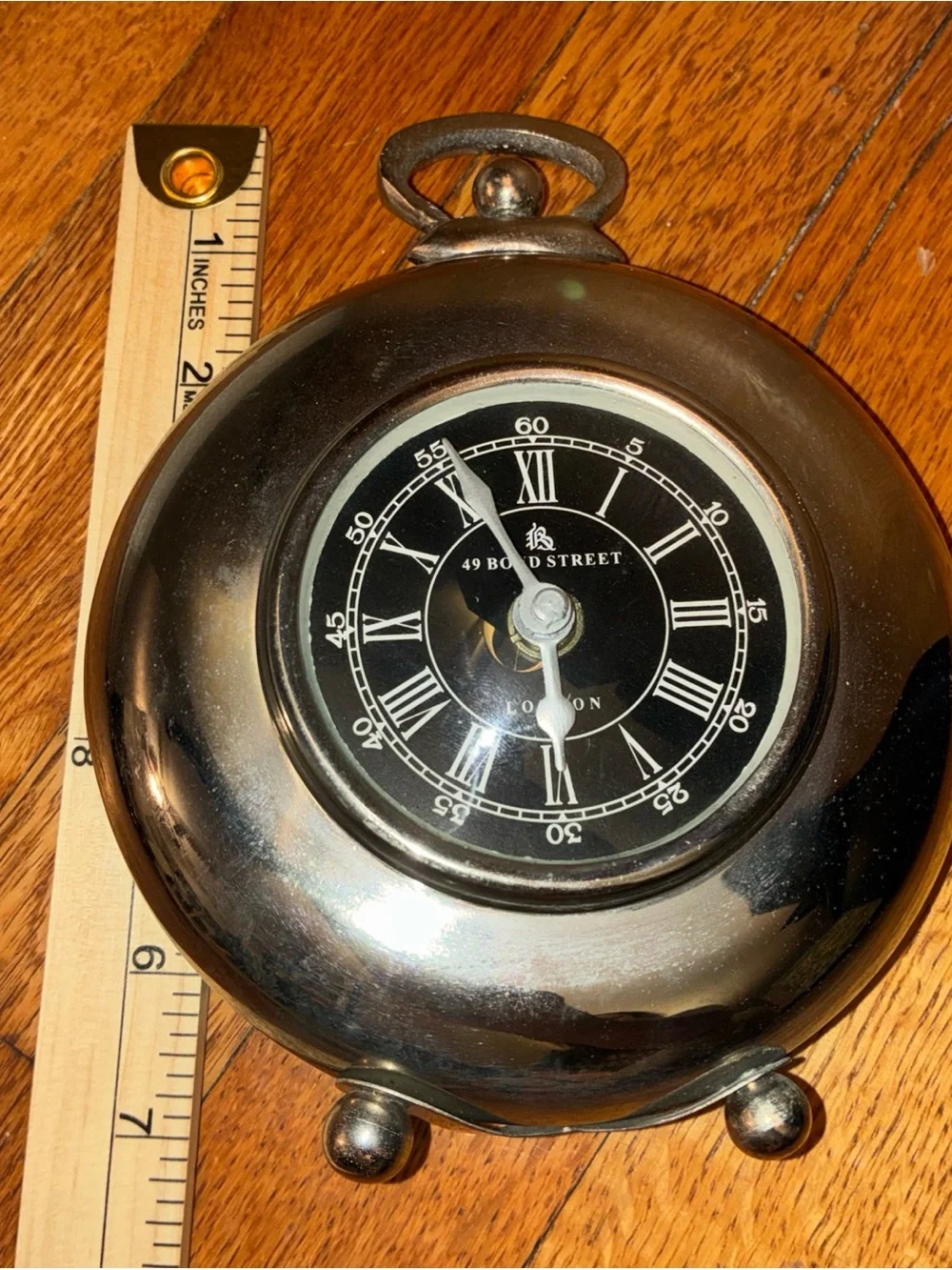 Classic Black Round Mantel Clock -